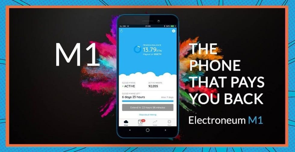Arriva Electroneum M1 lo smartphone per il mining